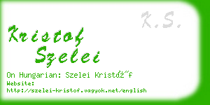 kristof szelei business card